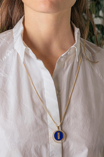 Messika Lucky Move - Collier en or jaune, lapis-lazuli et diamants 58 Facettes 5756334RV