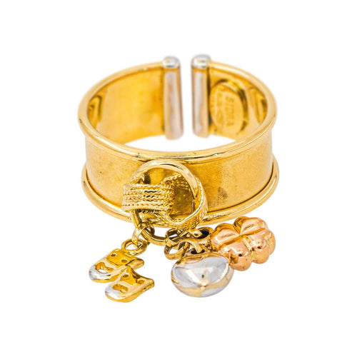 54 Bague breloques en or jaune et or blanc 58 Facettes 5762231CN