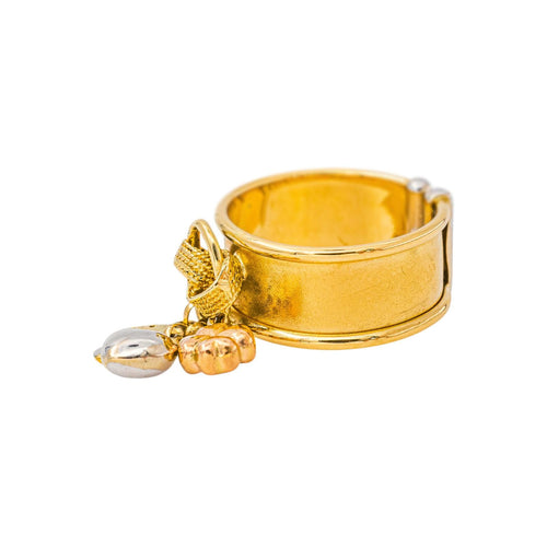 54 Bague breloques en or jaune et or blanc 58 Facettes 5762231CN
