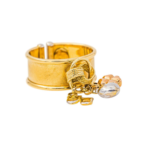 54 Bague breloques en or jaune et or blanc 58 Facettes 5762231CN