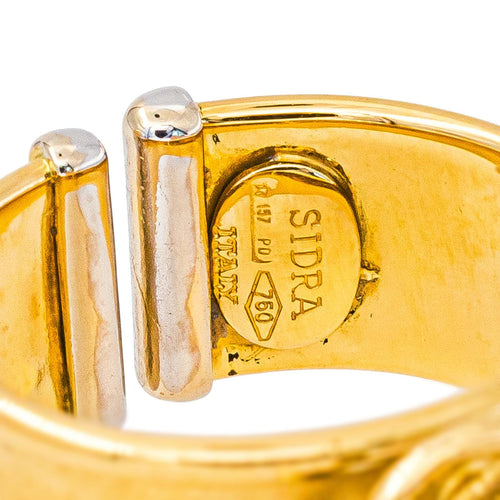 54 Bague breloques en or jaune et or blanc 58 Facettes 5762231CN