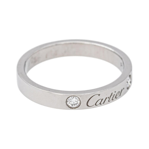 52 Cartier C de Cartier - Bague alliance en platine et diamants 58 Facettes 5898094CN
