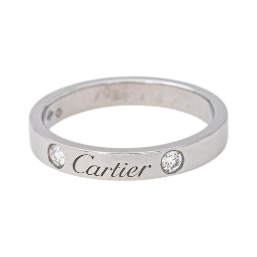 52 Cartier C de Cartier - Bague alliance en platine et diamants 58 Facettes 5898094CN