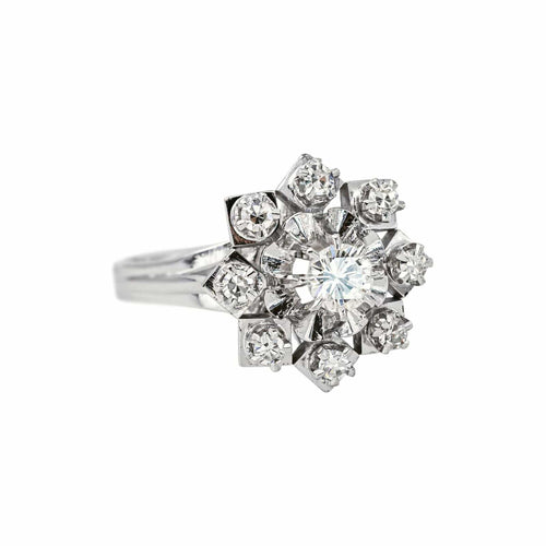 49 Marguerite - Bague en or blanc et diamants 58 Facettes 5912929CN