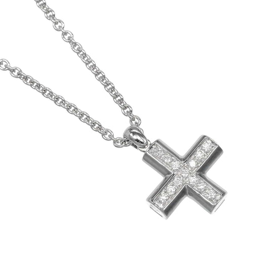 Bvlgari Greek Cross - Collier en or blanc 18K et diamants 58 Facettes pagcdnl0yz