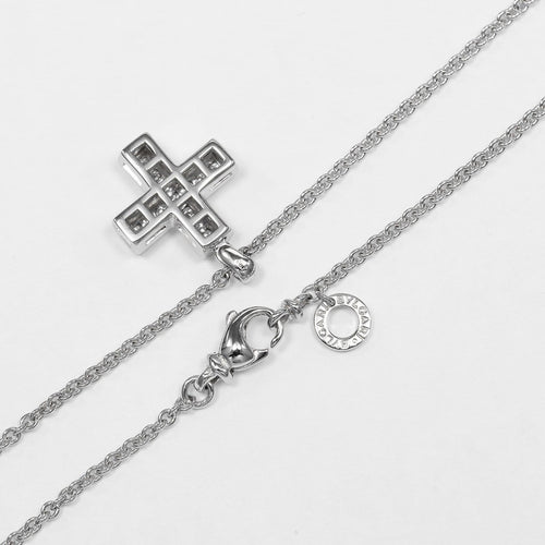 Bvlgari Greek Cross - Collier en or blanc 18K et diamants 58 Facettes pagcdnl0yz