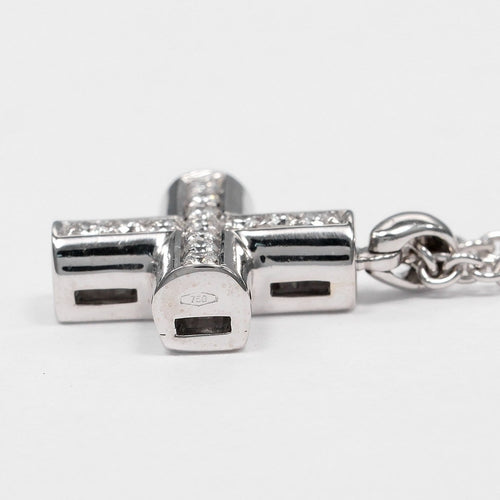 Bvlgari Greek Cross - Collier en or blanc 18K et diamants 58 Facettes pagcdnl0yz