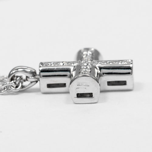 Bvlgari Greek Cross - Collier en or blanc 18K et diamants 58 Facettes pagcdnl0yz