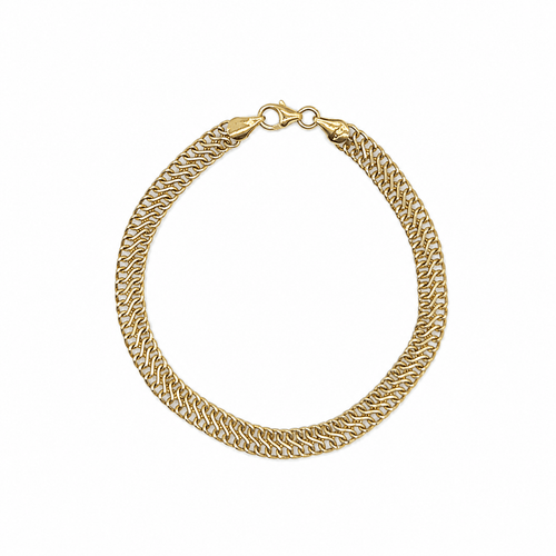 Bracelet maille fantaisie en or jaune 58 Facettes BRA-2508-02