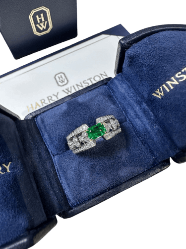 Harry Winston - Bague émeraude et diamants