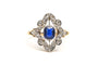 51 Art déco - Bague en or jaune 18 carats, saphir et diamants 58 Facettes B900