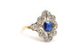 51 Art déco - Bague en or jaune 18 carats, saphir et diamants 58 Facettes B900