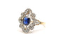 51 Art déco - Bague en or jaune 18 carats, saphir et diamants 58 Facettes B900