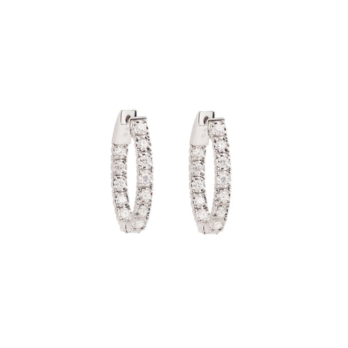 Boucles d'oreilles Boucles d'oreilles créoles - Diamants 1,06 ct en or gris 18 carats 58 Facettes BO198