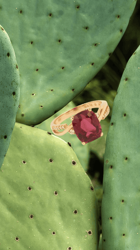 Bague 54 Rubellite - Bague en or jaune 18 carats et diamants 58 Facettes B360