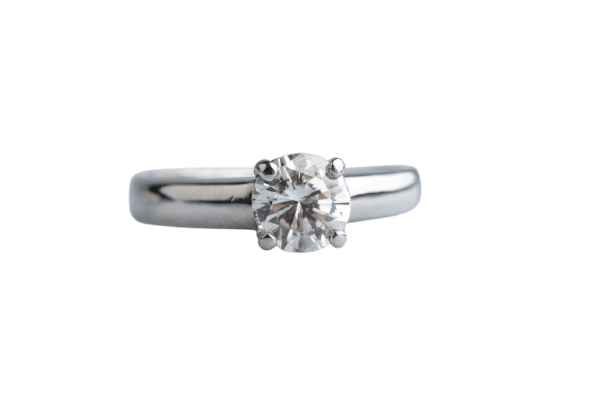 50.5 Bague solitaire en platine avec diamant 0,80 ct H VS2 58 Facettes SOLDCC1531-107