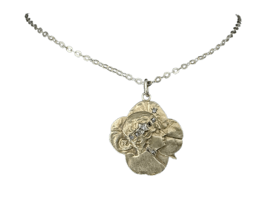 Art Nouveau - Pendentif en or jaune 18 ct et diamants