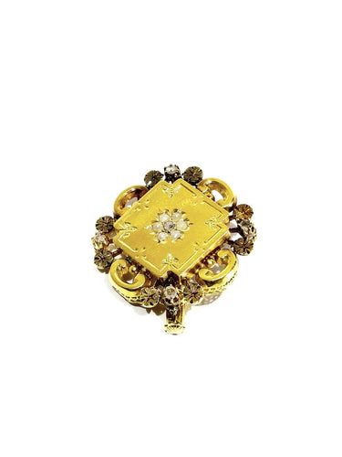 Broche en or rose, perles et diamants 58 Facettes 1812609