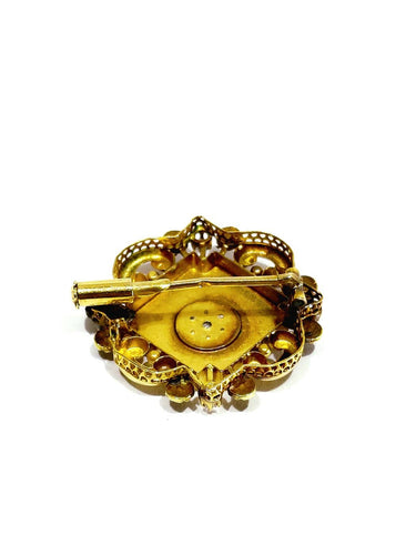 Broche en or rose, perles et diamants 58 Facettes 1812609