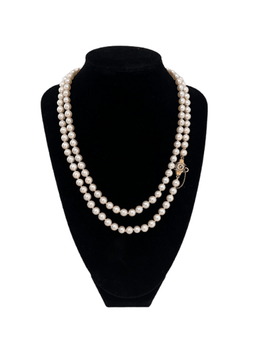 Sautoir choker - Collier en or jaune 18K et perles de culture