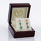Boucles d'oreilles pendantes en or jaune 14 ct, émeraudes et diamants 58 Facettes E0042