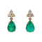 Boucles d'oreilles pendantes en or jaune 14 ct, émeraudes et diamants
