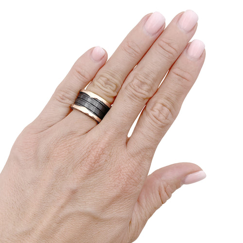 Bague 49 Bulgari B.ZERO1 - Bague en or rose et céramique noire 58 Facettes 35881