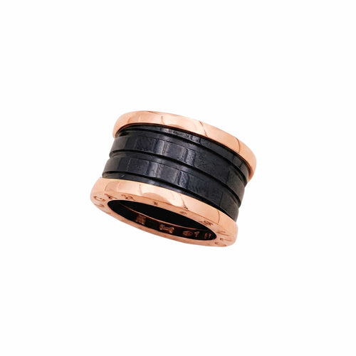 Bague 49 Bulgari B.ZERO1 - Bague en or rose et céramique noire 58 Facettes 35881