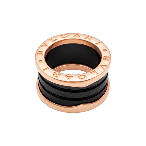 Bague 49 Bulgari B.ZERO1 - Bague en or rose et céramique noire 58 Facettes 35881