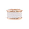 Bague 50 Bulgari B.Zero1 - Bague en or rose et céramique blanche 58 Facettes 35882