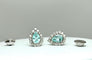 Boucles d'oreilles en or blanc 18k, Paraiba et diamants 58 Facettes ORECCHINI PARAIBA