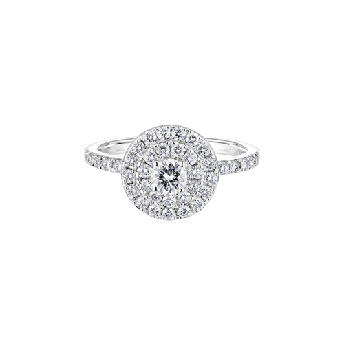 Bague 52 Gemmyo - Bague Rétroromantique marguerite en or gris et diamants 58 Facettes BD209