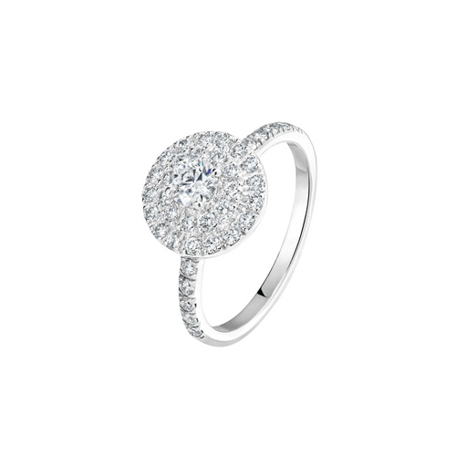 Gemmyo Rétroromantique - Bague marguerite en or gris et diamants