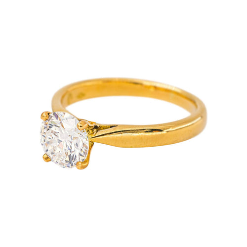 55 Bague solitaire en or jaune et diamant 58 Facettes 3910222CD