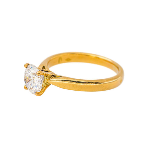 55 Bague solitaire en or jaune et diamant 58 Facettes 3910222CD