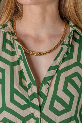 Caplain - Collier maille palmier en or jaune 58 Facettes 5481649CN