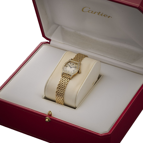 Montre Cartier Tortue - Montre en or jaune 18 carats diamants 58 Facettes M105