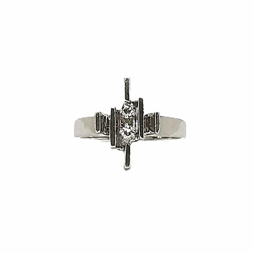 Bague 51 Bague diamants en or blanc 18 carats 58 Facettes BVP-BAG-0007