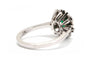 53 Années 70 - Bague en or blanc, doublet d'émeraude et diamants 58 Facettes B909
