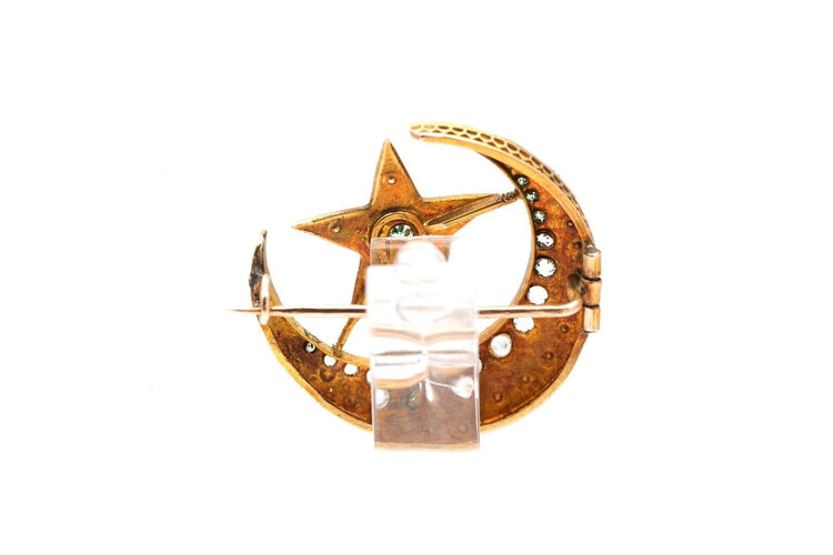 Napoléon III - Broche en or jaune, perles et strass 58 Facettes 23925