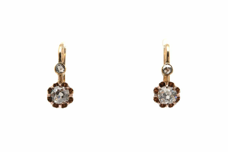 Art déco - Boucles d'oreilles en or jaune 18 carats et diamants 58 Facettes 23995