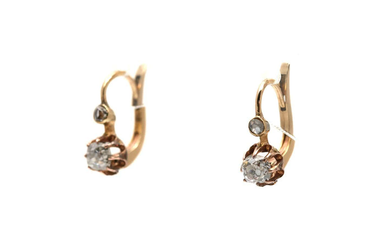 Art déco - Boucles d'oreilles en or jaune 18 carats et diamants 58 Facettes 23995