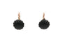 Napoléon III - Boucles d'oreilles de deuil en or jaune et jais 58 Facettes B913