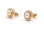 Boucles d'oreilles en or jaune, perles et diamants 58 Facettes 23992