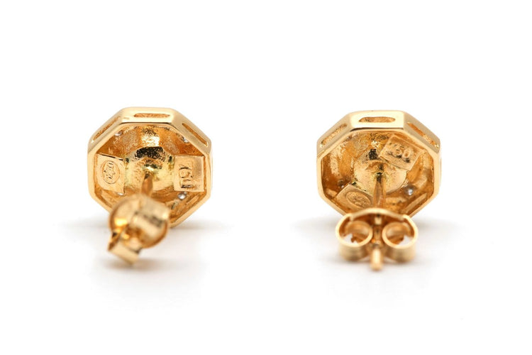 Boucles d'oreilles en or jaune, perles et diamants 58 Facettes 23992