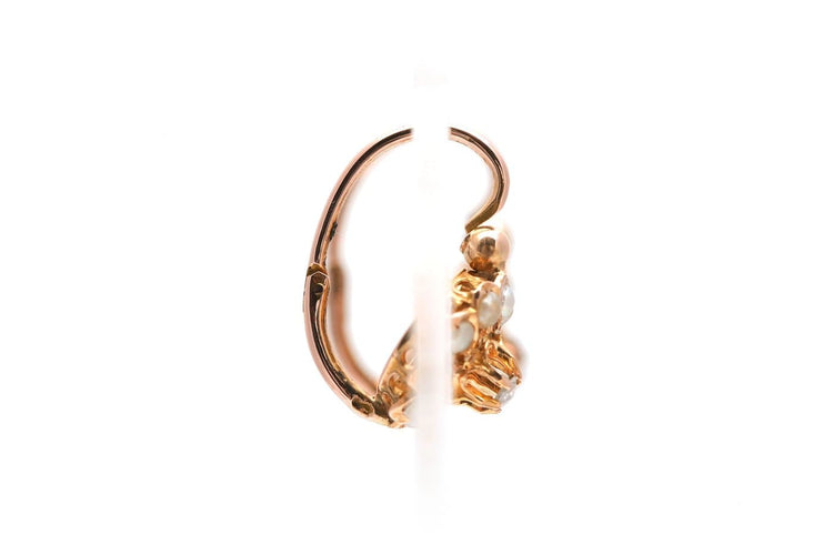 Art déco - Boucles d'oreilles en or jaune, diamants et perles 58 Facettes 24017