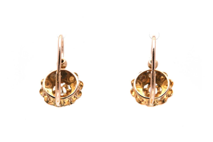 Art déco - Boucles d'oreilles en or jaune, diamants et perles 58 Facettes 24017