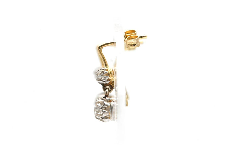 Boucles d'oreilles Art déco en or jaune, argent et diamants 58 Facettes 23940
