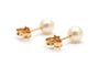 Boucles d'oreilles contemporaines en or jaune 18 carats serties de perles 58 Facettes 24016