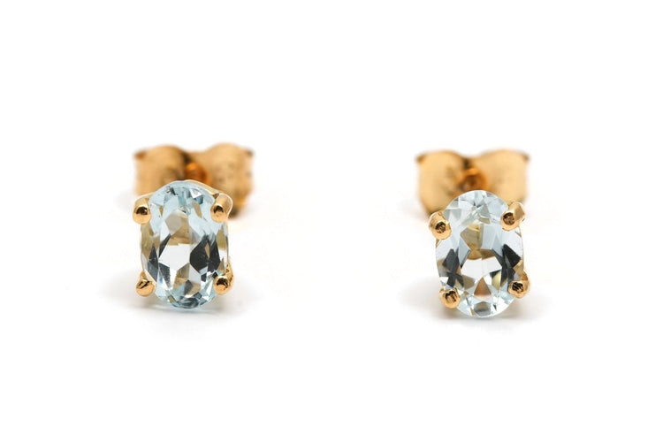 Boucles d'oreilles contemporaines en or jaune 18 carats et topazes 58 Facettes 24008